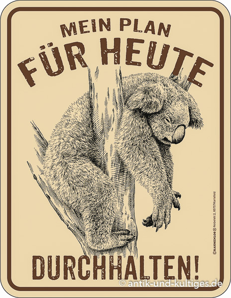 Blechschild Mein Plan für heute - RAHMENLOS® - 17x22 cm