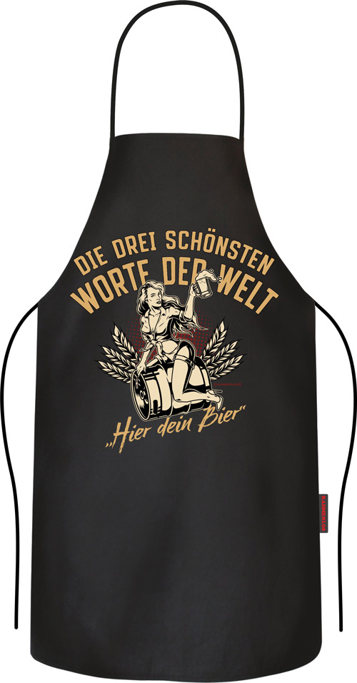 Grillschürze Die drei schönsten Worte Kochschürze - RAHMENLOS®