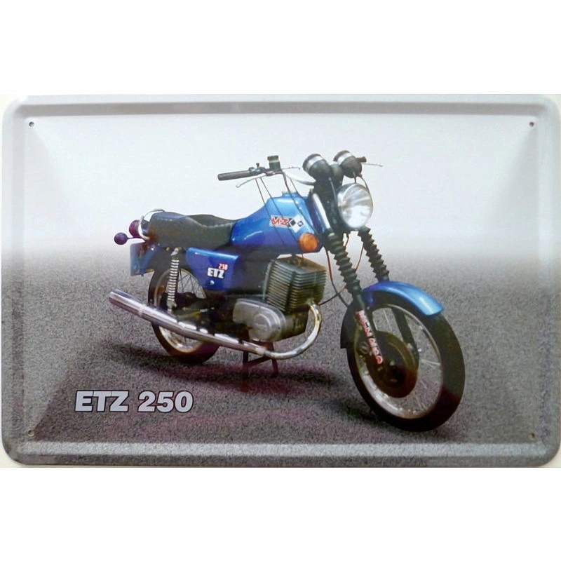 Blechschild MZ ETZ 250 – DDR-Zweiradkult für deine Wand! - 20x30 cm