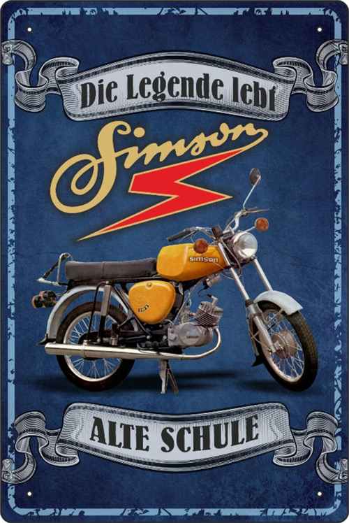 Blechschild Simson - Die Legende lebt - 20x30 cm
