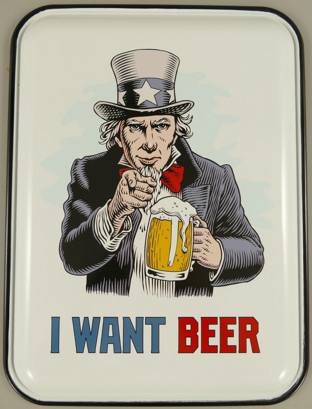 Blechschild I want Beer - 30x40 cm