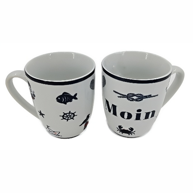Tulpenbecher „Moin“ – Maritime Porzellantasse mit Nordsee-Flair - Tasse Heimatliebe 10x8 cm