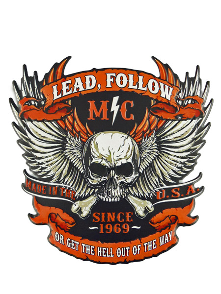Blechschild Lead Follow - 45x45 cm