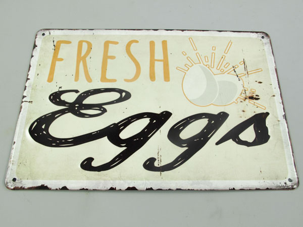 Blechschild Fresh Eggs - 20x30 cm