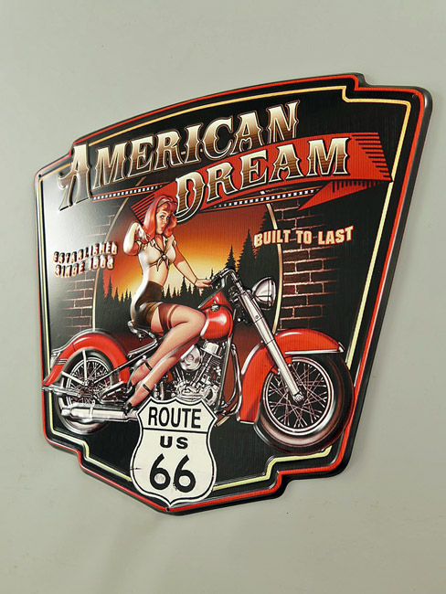 Blechschild Route 66 American Dream - 50x45 cm