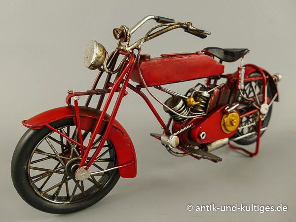 Motorrad rot Blechmodell Oldtimer - 32 cm