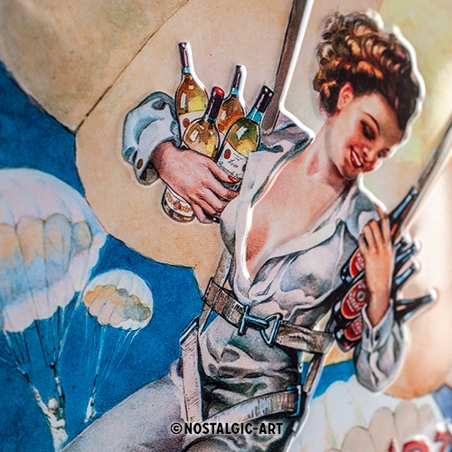 Bacardi Blechschild Cerveza Hatuey Pin Up Girl - Nostalgic-Art - 15x20 cm