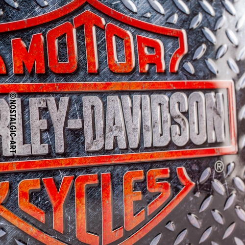 Harley-Davidson Blechschild Diamond Plate - Nostalgic-Art - 15x20 cm