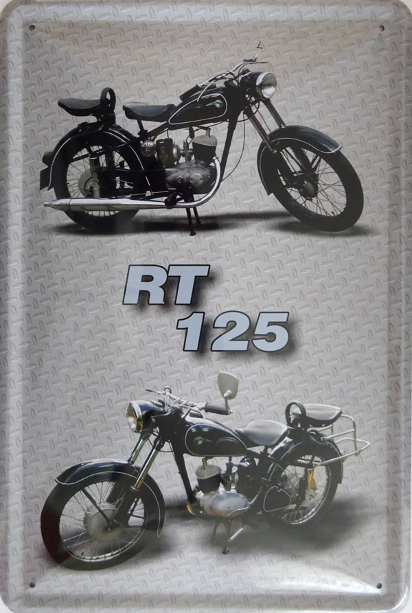 Blechschild Motorrad MZ RT125 - 20x30 cm