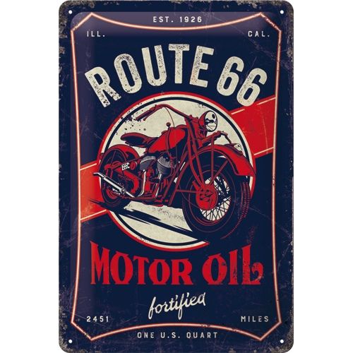 Blechschild Route 66 Motor Oil - Nostalgic-Art - 20x30 cm