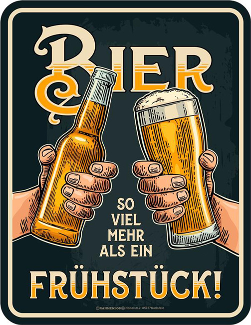 Blechschild Bier so viel mehr - RAHMENLOS® - 17x22 cm