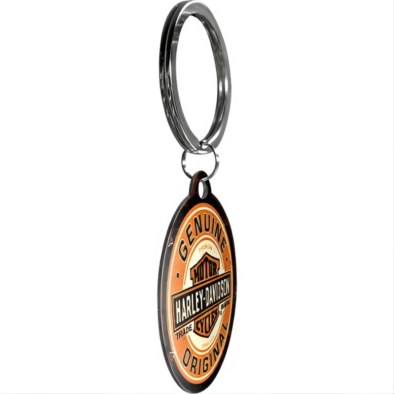 Schlüsselanhänger Harley-Davidson Genuine Original – Nostalgic-Art Edelstahl, Ø 4 cm