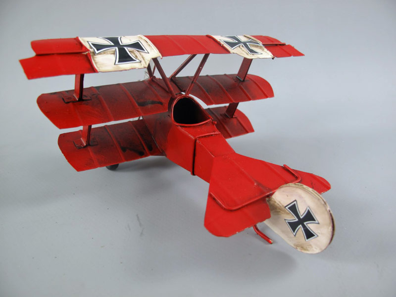 Dreidecker Blechmodell Fokker rot Baron Richthofen - 16 cm