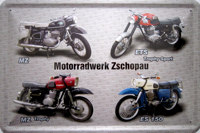 Blechschild Motorrad MZ Zschopau - 20x30 cm