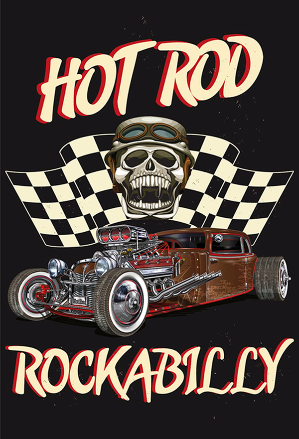 Blechschild Hot Rod Rockabilly - 20x30 cm