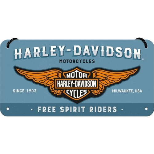Hängeschild Harley-Davidson Logo Blue - Nostalgic-Art - 20x10 cm