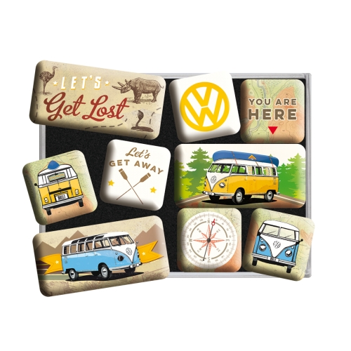 Kühlschrank-Magnet-Set VW Bulli Let's Get Lost - Nostalgic-Art