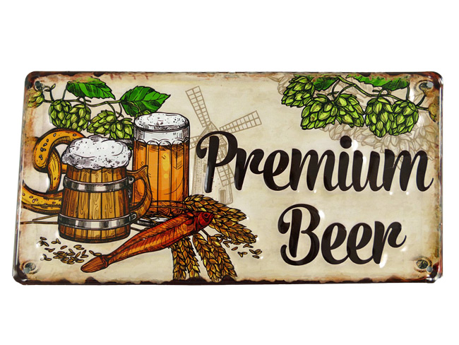 Blechschild Premium Beer - 30x15 cm