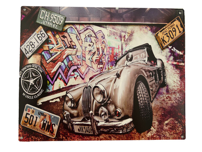Blechschild Hot Rod Racing Car - 20x25 cm