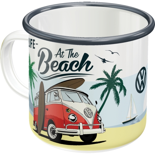Emaille-Becher VW Bulli Beach - Nostalgic-Art - 8 x 8 cm
