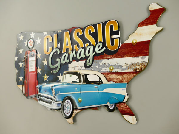 Blechschild Classic Garage Auto - 50x30 cm