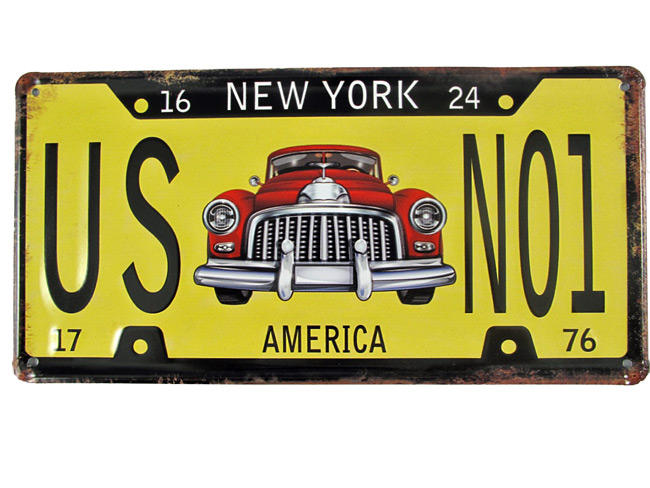 Blechschild US No1 Nummernschild - gestanzt - 30x15 cm