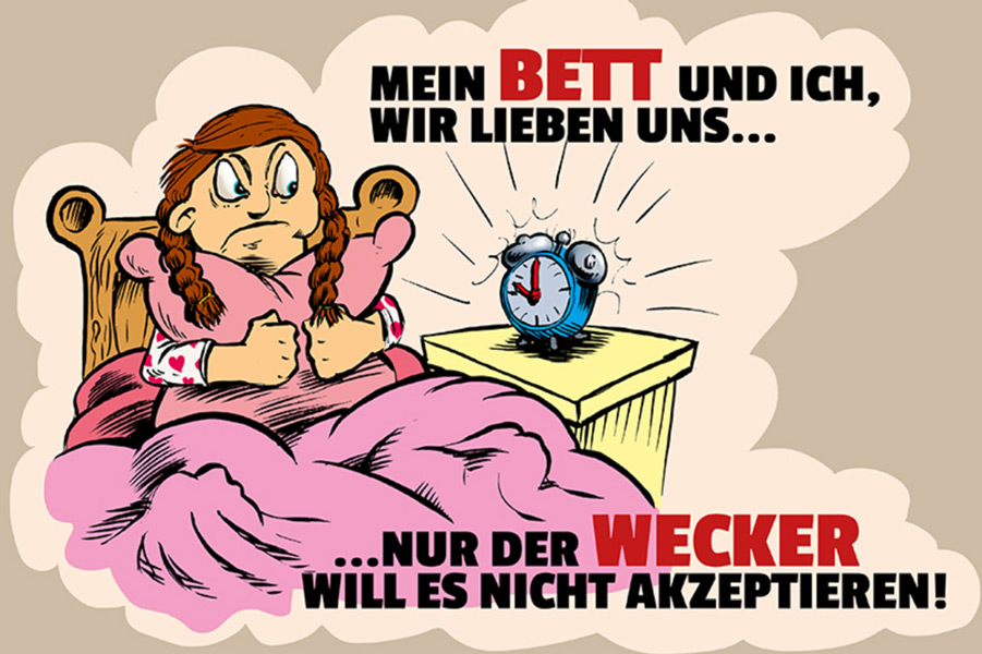 Blechschild Mein Bett und ich wir lieben uns - 12x18 cm