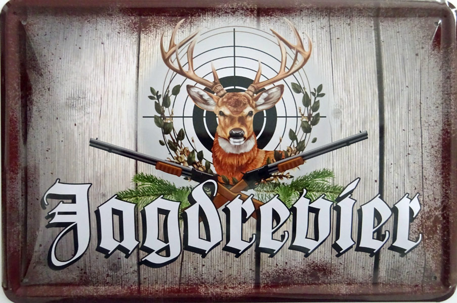 Blechschild Jagdrevier - 20x30 cm