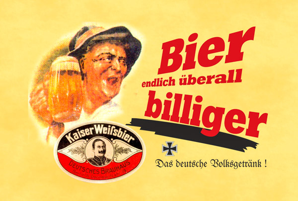 Blechschild Bier endlich überall billiger - 20x30 cm