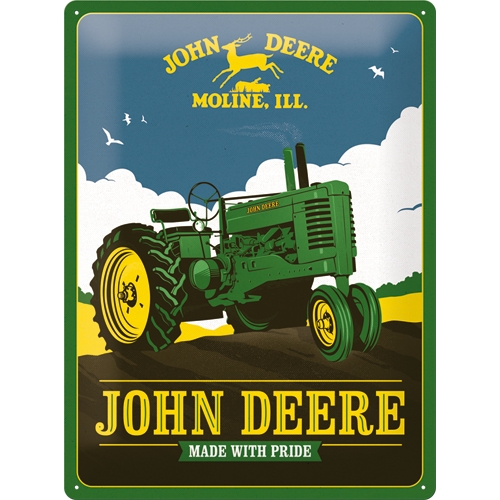 John Deere Made with Pride Blechschild - Nostalgic-Art - 30x40 cm