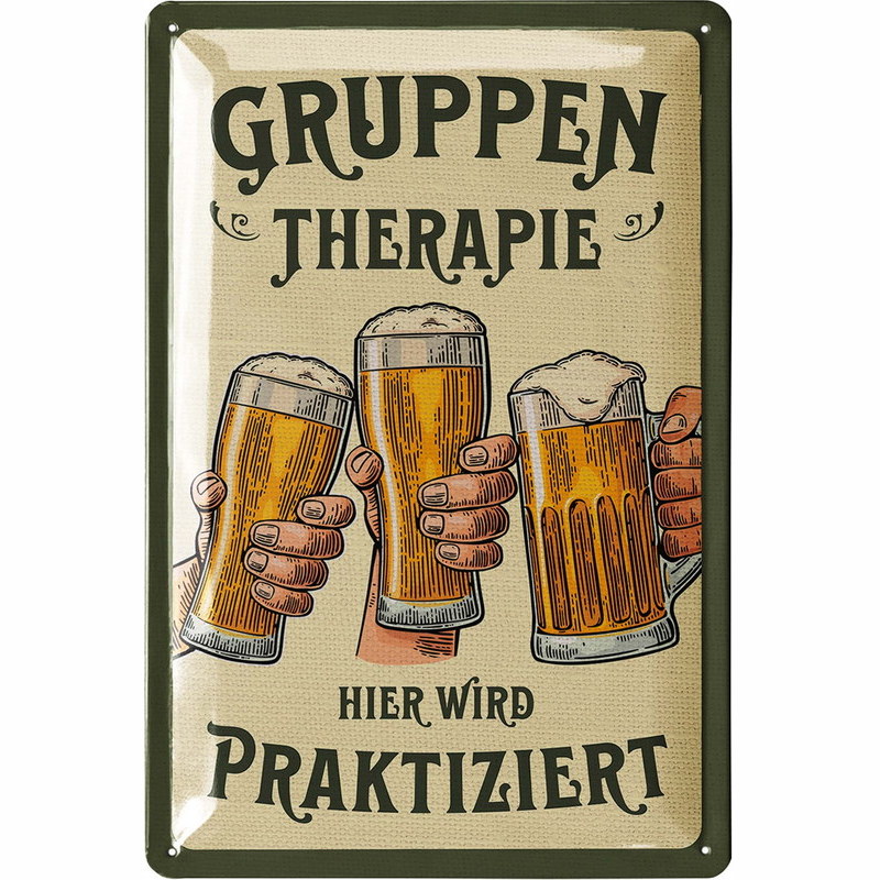 Blechschild Gruppentherapie - 20x30 cm