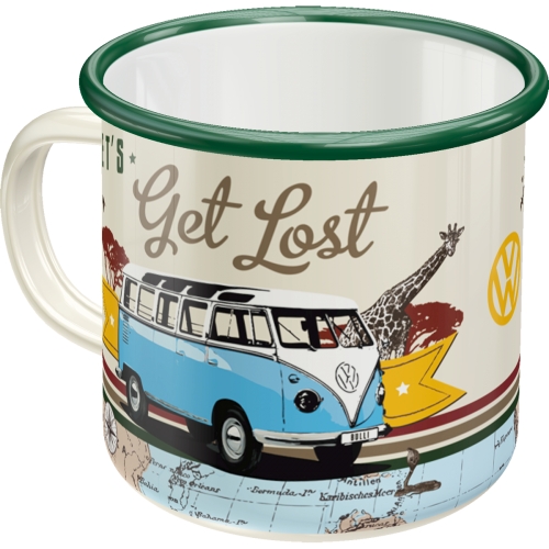 Emaille-Becher VW Bulli Let's Get Lost - Nostalgic-Art - 8 x 8 cm