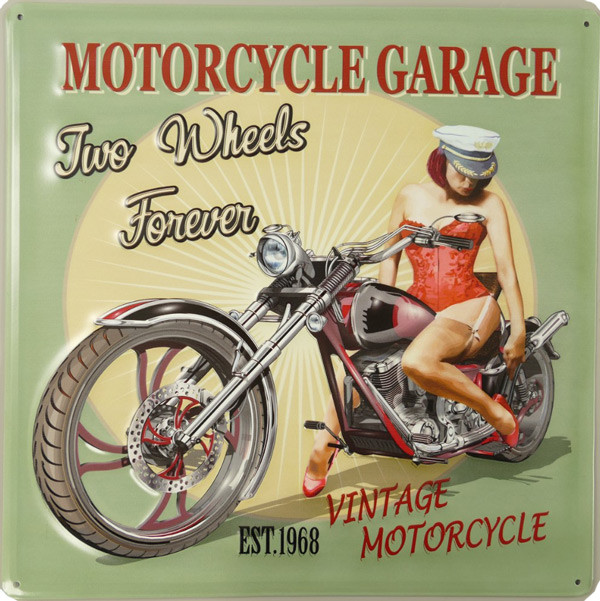 Blechschild Motorcycle Two Wheels - 40x40 cm