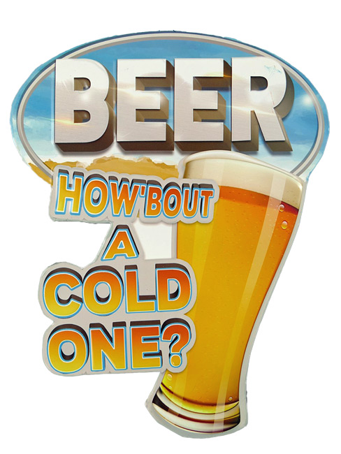 Blechschild Beer Cold One - 30x37 cm