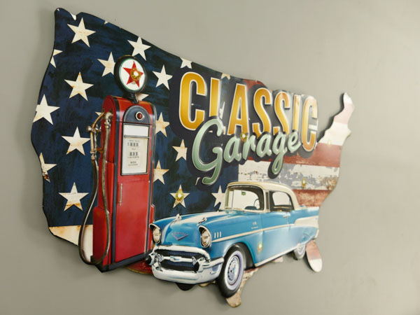 Blechschild Classic Garage Auto - 50x30 cm