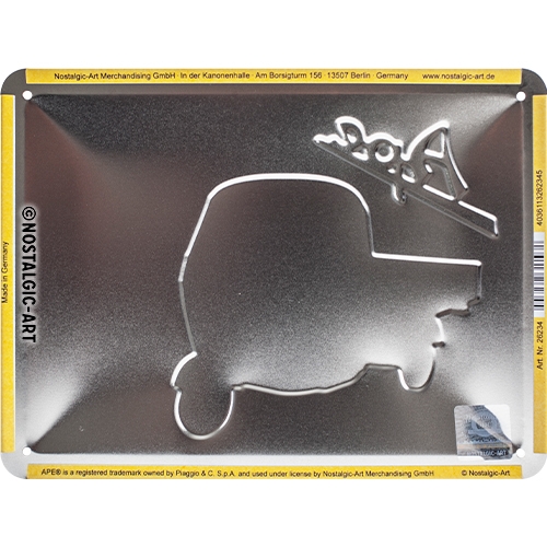 Ape 500 Blechschild Since 1966 - Nostalgic-Art - 15x20 cm
