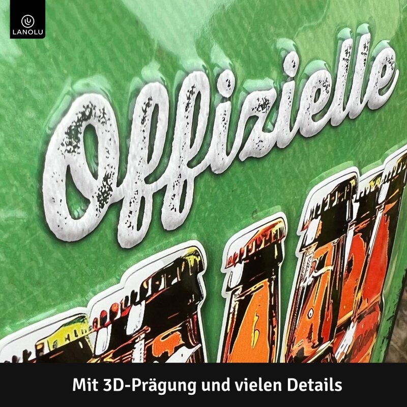 Blechschild Saufstelle - Lustiges Metallschild mit 3D-Prägung - 20x30 cm