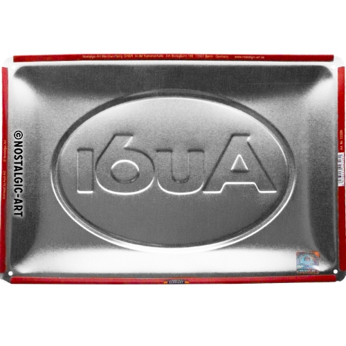 Metallisches Nostalgic‑Art Schild 20x30 cm mit modernem Audi Logo Red Shine Motiv.