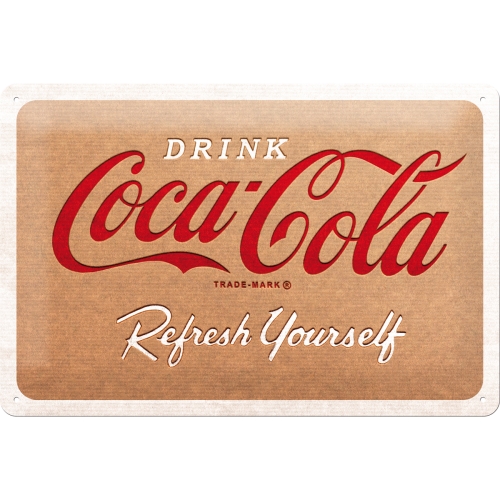 Blechschild Coca Cola Cardboard Logo - Nostalgic-Art - 20x30 cm