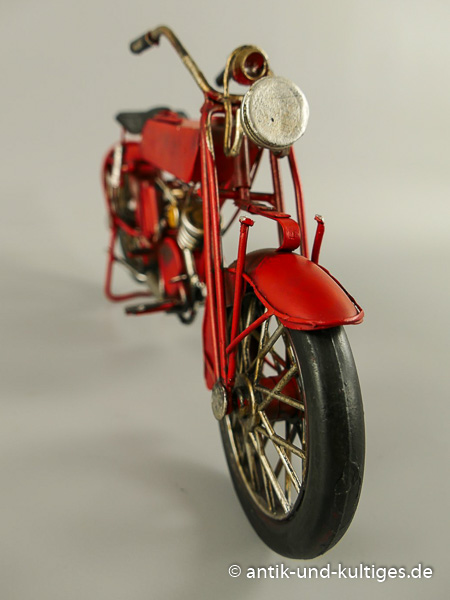 Motorrad rot Blechmodell Oldtimer - 32 cm
