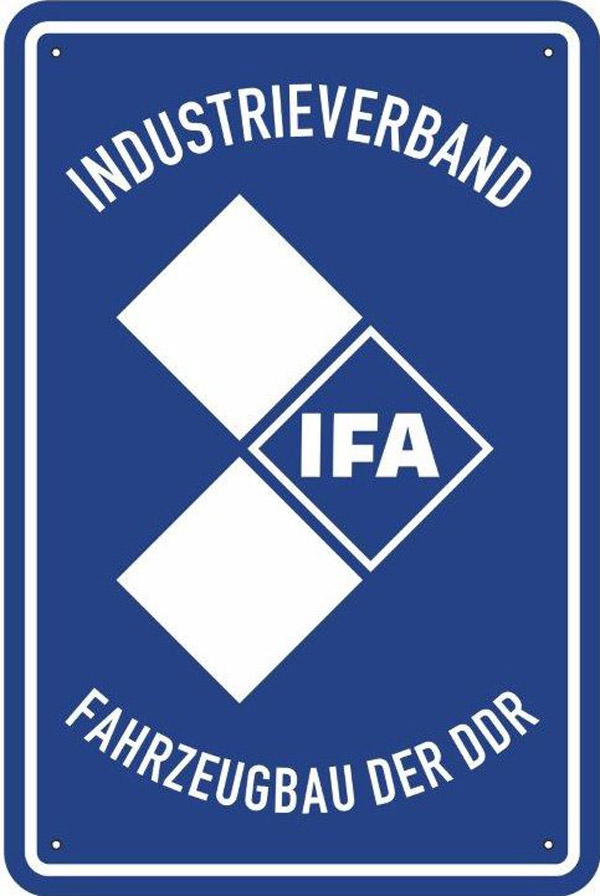 Blechschild IFA Industrieverband Fahrzeugbau der DDR - 20x30 cm