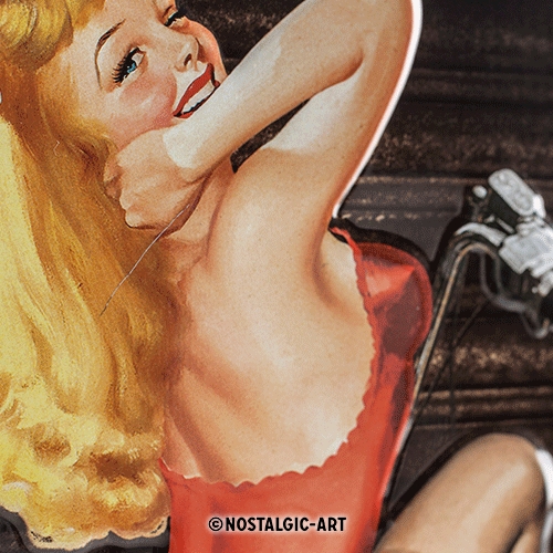 Harley-Davidson Blechschild Biker Babe - Nostalgic-Art - 20x30 cm