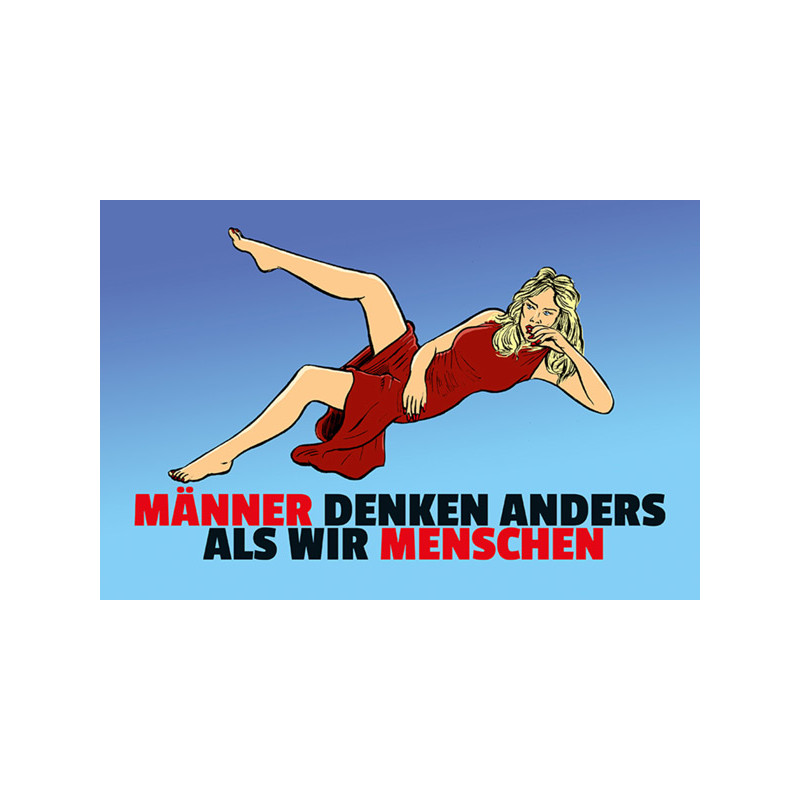 Blechschild Männer denken anders – Lustiges Spruchschild Vintage Retro Deko – 20x30 cm