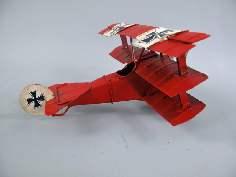 Dreidecker Blechmodell Fokker rot Baron Richthofen - 16 cm