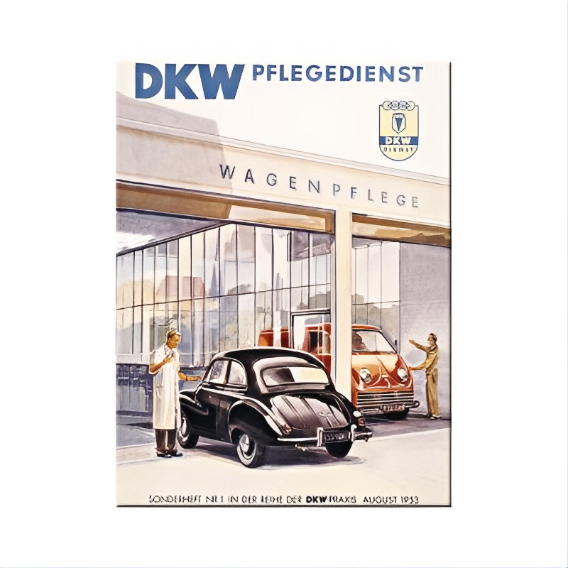Audi - DKW Pflegedienst Kühlschrank-Magnet - Nostalgie zum Anpinnen - Nostalgic-Art - 6x8 cm
