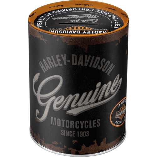 Spardose Harley-Davidson Genuine Logo - Nostalgic-Art - Ø 10 cm x 13 cm