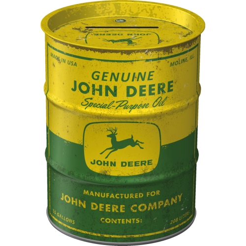 John Deere Spardose Ölfass - Nostalgic-Art - Ø 9,3 cm x 11,7 cm