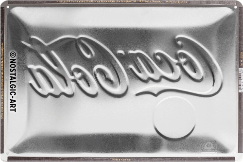 Blechschild Coca Cola Logo gelb - Nostalgic-Art - 20x30 cm