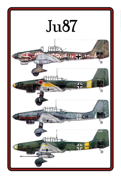 Blechschild Flugzeug Junkers JU 87 Stuka - 20x30 cm