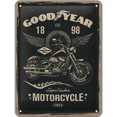 Goodyear Blechschild Motorcycle - Nostalgic-Art - 15x20 cm